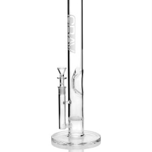 GRAV® Large, Clear Straight Base w/ Disc Water Pipe