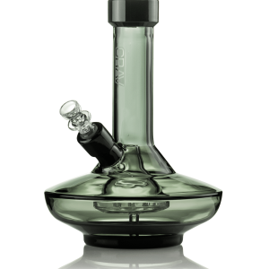 GRAV® Small Wide Base Water Pipe in Smoke with Black Accents