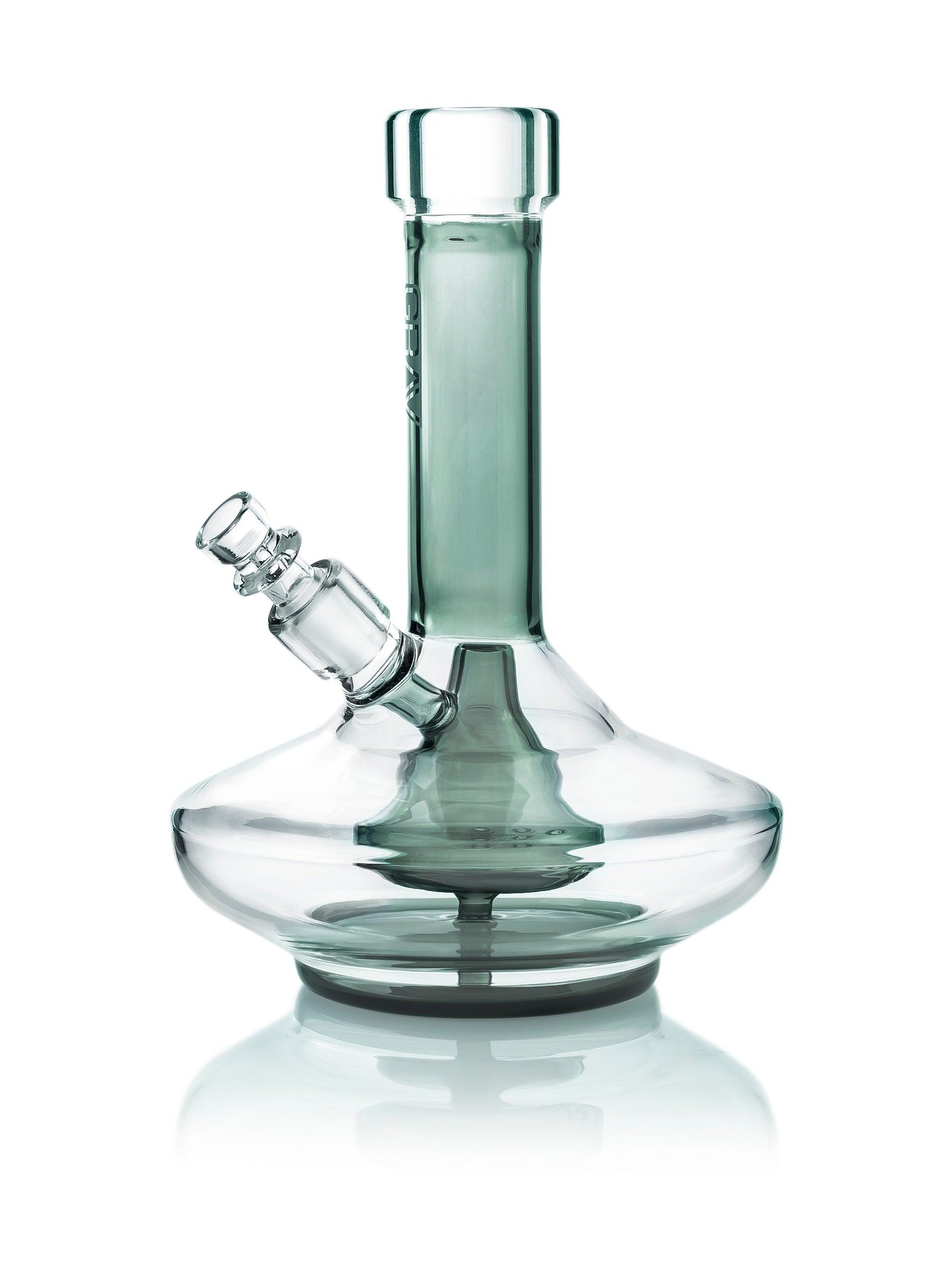GRAV® Small Wide Base Water Pipe – Smoke with Clear Accents